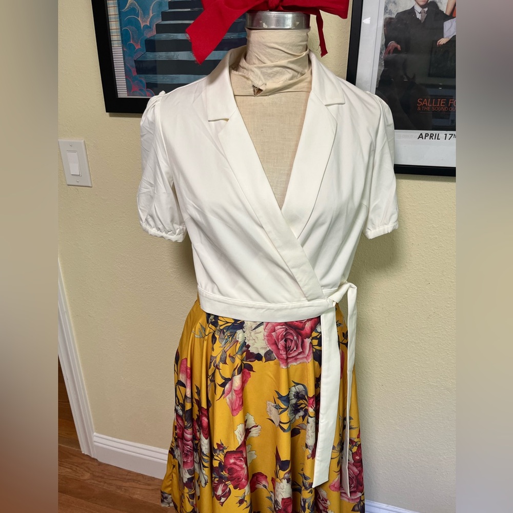 White wrap around cropped blouse